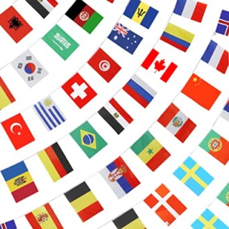 Anley 184Ft 200 Countries String Flag